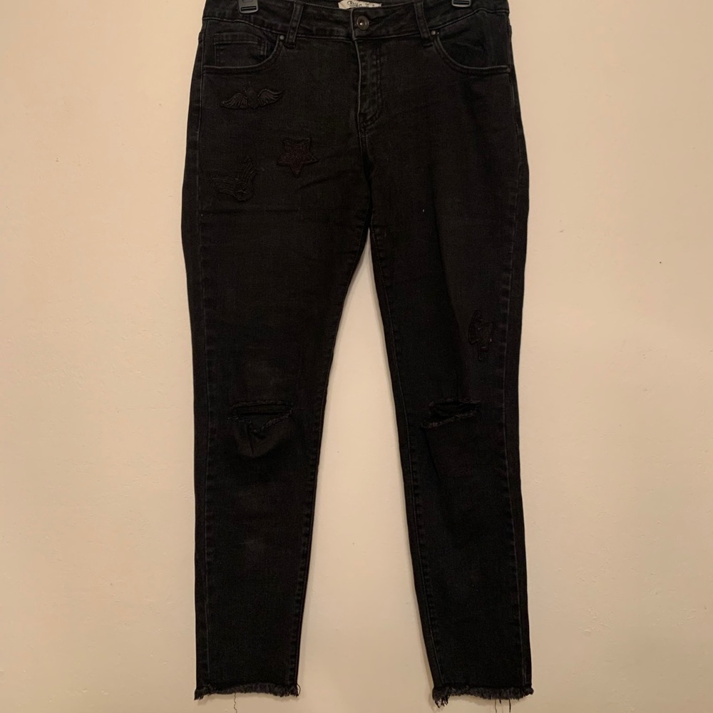 Black denim jeans